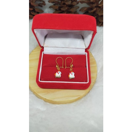 Anting gantung Little Pony Cat, Perak 925, Sepuh Emas kuning