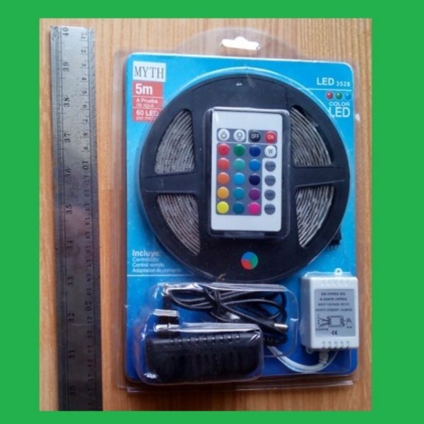 Lampu Led Strip RGB 5 Meteran (12V) 2835 Waterproof Komplit Set Adaptor 220V to DC12v berikut Remote
