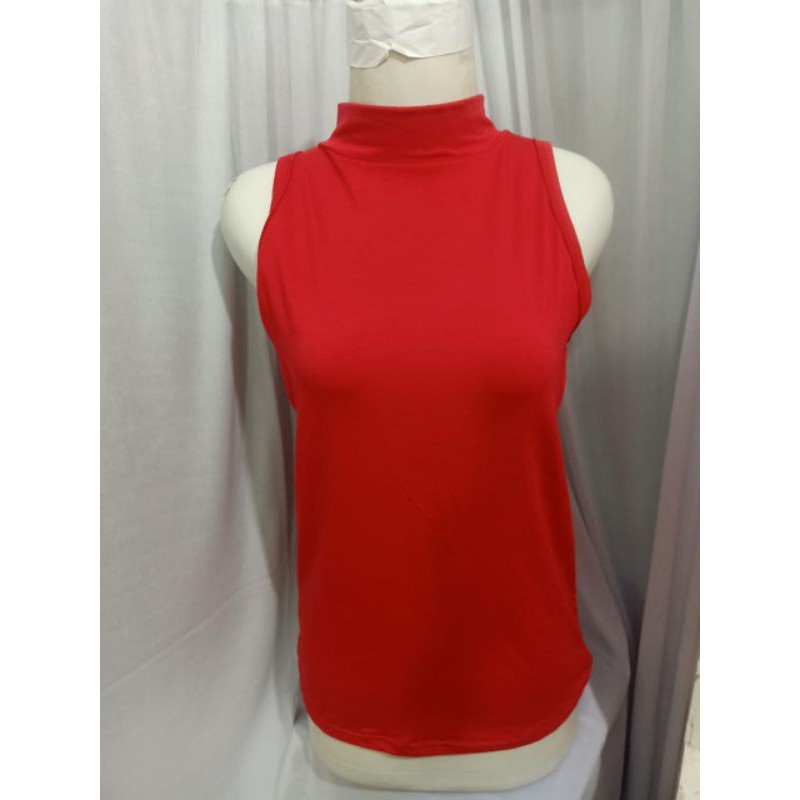 TURTLE NECK [JUMBO] TERMURAH / TANKTOP ATASAN WANITA TANPA LENGAN POLOS-ungu anggur