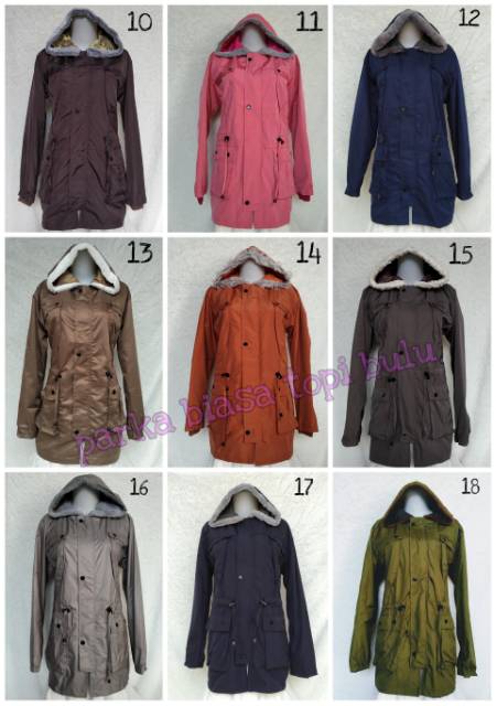 Jaket parka topi bulu/jaket korea/ld 108 cm