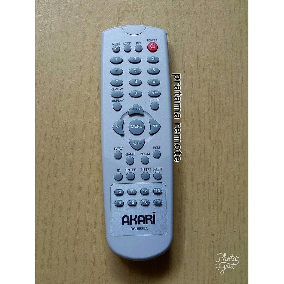 REMOT REMOTE TV AKARI TABUNG FLET RC-8889A ORIGINAL