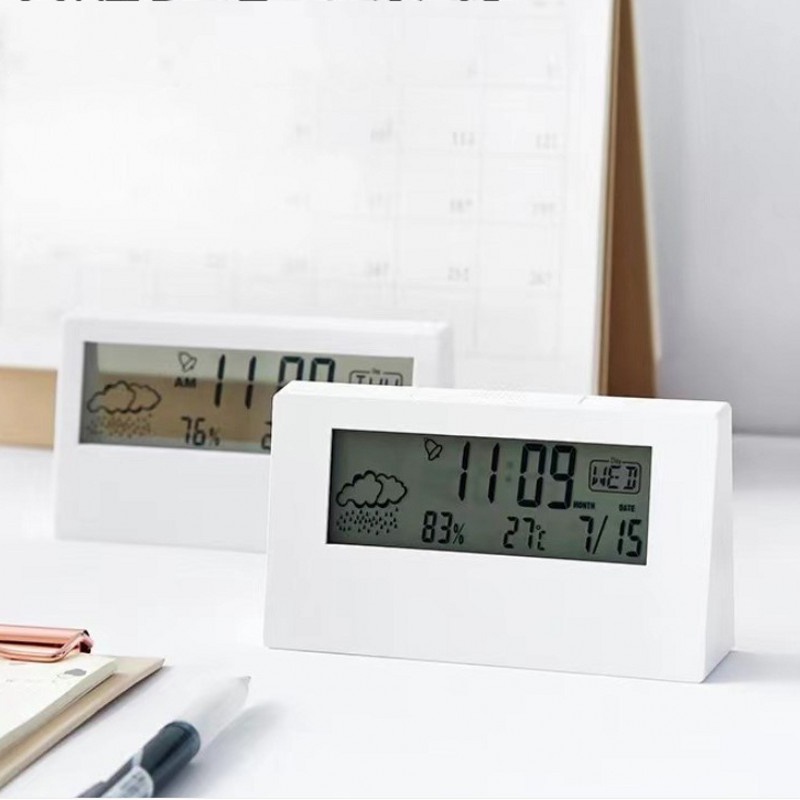 Creative Simple Multifunctional Electronic Alarm Weather Digital Clock With Light