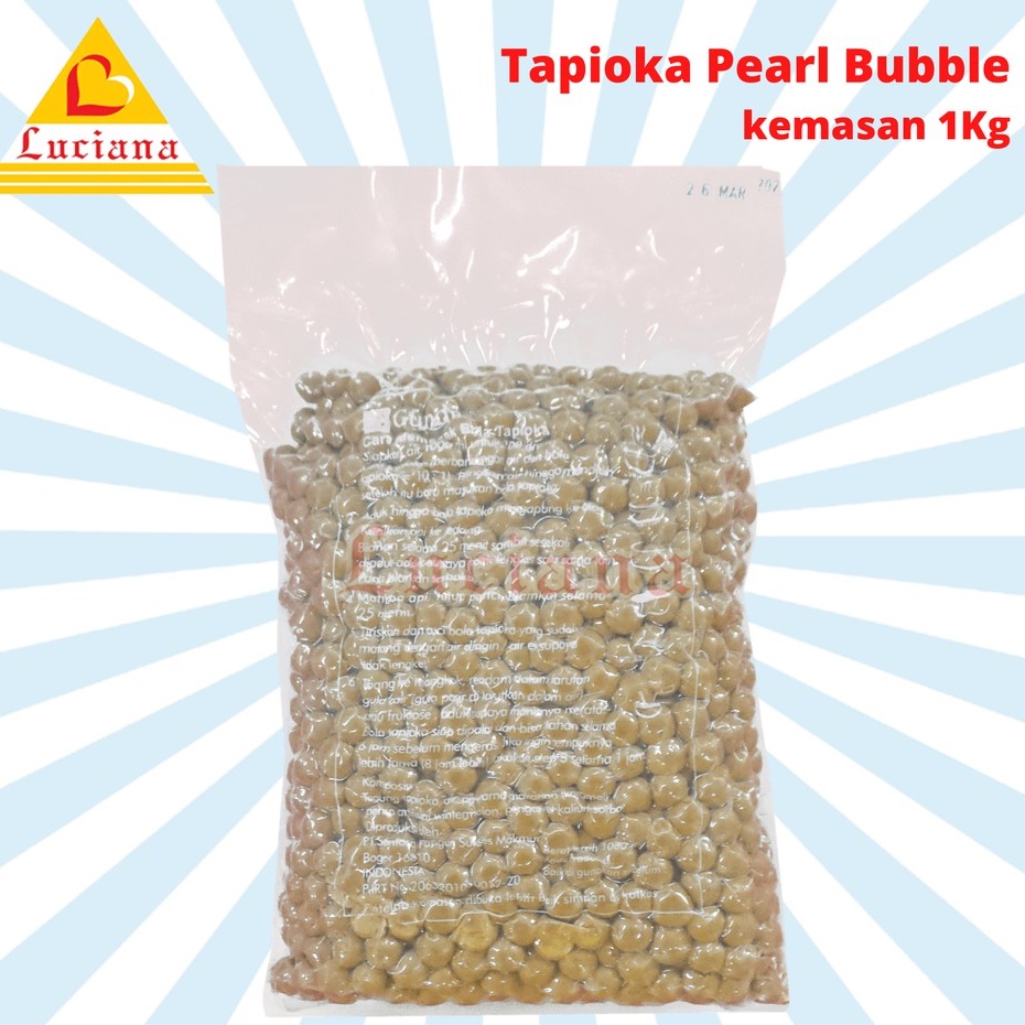 [TERLARIS] TAPIOCA PEARL 1kg / Mutiara Black Bubble Topping Minuman Tapioka Pearls Hitam GUNDU