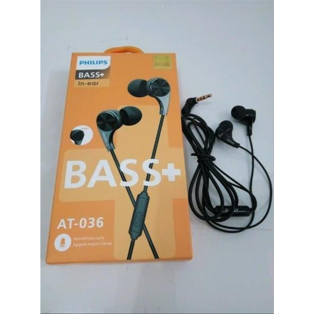 Headset Earphone Philips AT-0136 Bass Bass+ Magnetic In Ear Stereo