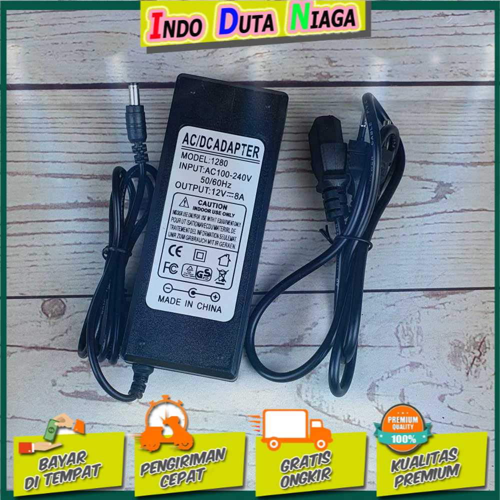 IDN TECH - VBS Power Adaptor LED Strip Monitor DC 12V 8A - JCY- 1280