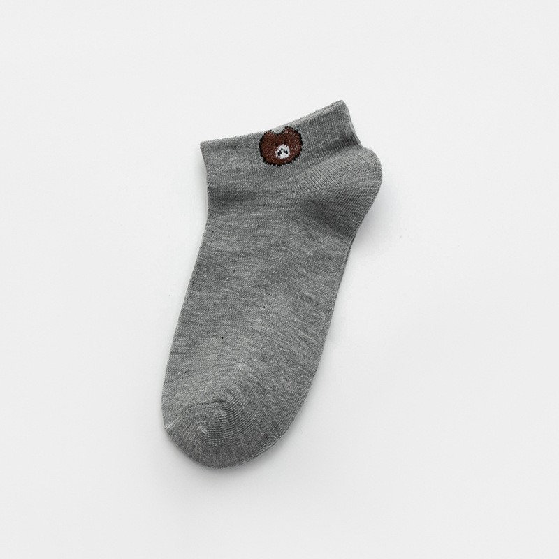 AliMaMa - KAOS KAKI BEAR - Kaus Kaki Perempuan Laki Laki Unisex Mata Kaki Ankle Sock Socks Murah Medan-ABU