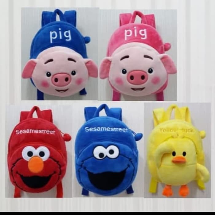 barokah tas ransel anak karakter boneka pig bebek elmo 2rest import original