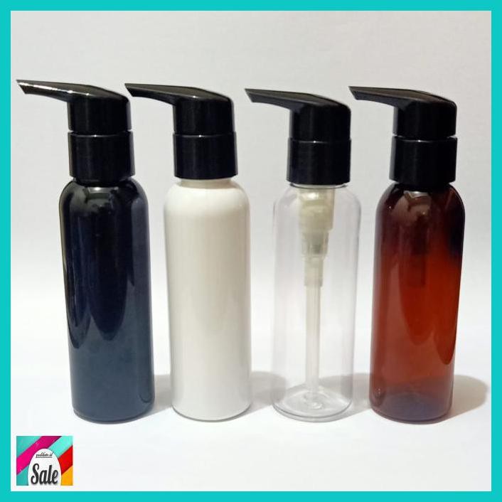 MAKEUPKEMASAN- BOTOL PUMP 100ML - BOTOL AMBER -KECANTIKAN.