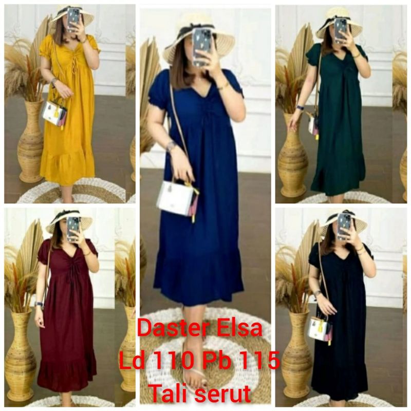 DRES CASANDRA  SERUT TALI DADA - DASTER SERUT KARET - HARUNA DRESS - DRESS WANITA