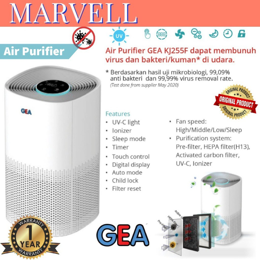 Air Purifier Gea UV-C KJ255F / Pembersih udara GEA