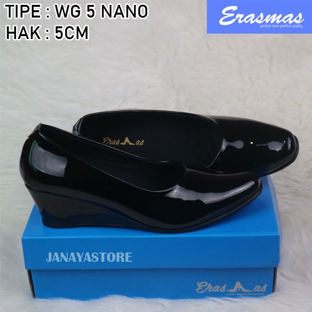 Sepatu Wedges Formal Kantor 5cm Persit Bhayangkari PNS SATPOL PP Perawat Erasmas Exclusive