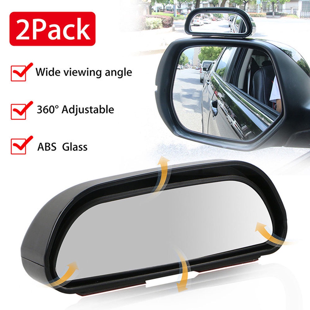 QUINTON 2PCS Blind Spot Mirror Convex Exterior Parts Wide-Angle Side-View Mirror Car Accessories Universal Durable 360° Wide Angle Rear Side View Mirror/Multicolor