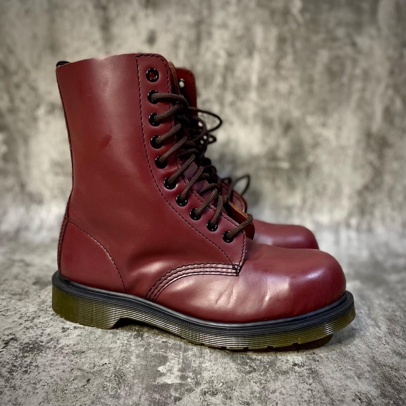 dr martens docmart steel toe 10 hole ( 1460 1461 1010 red cherry adrian tassel pria wanita second )
