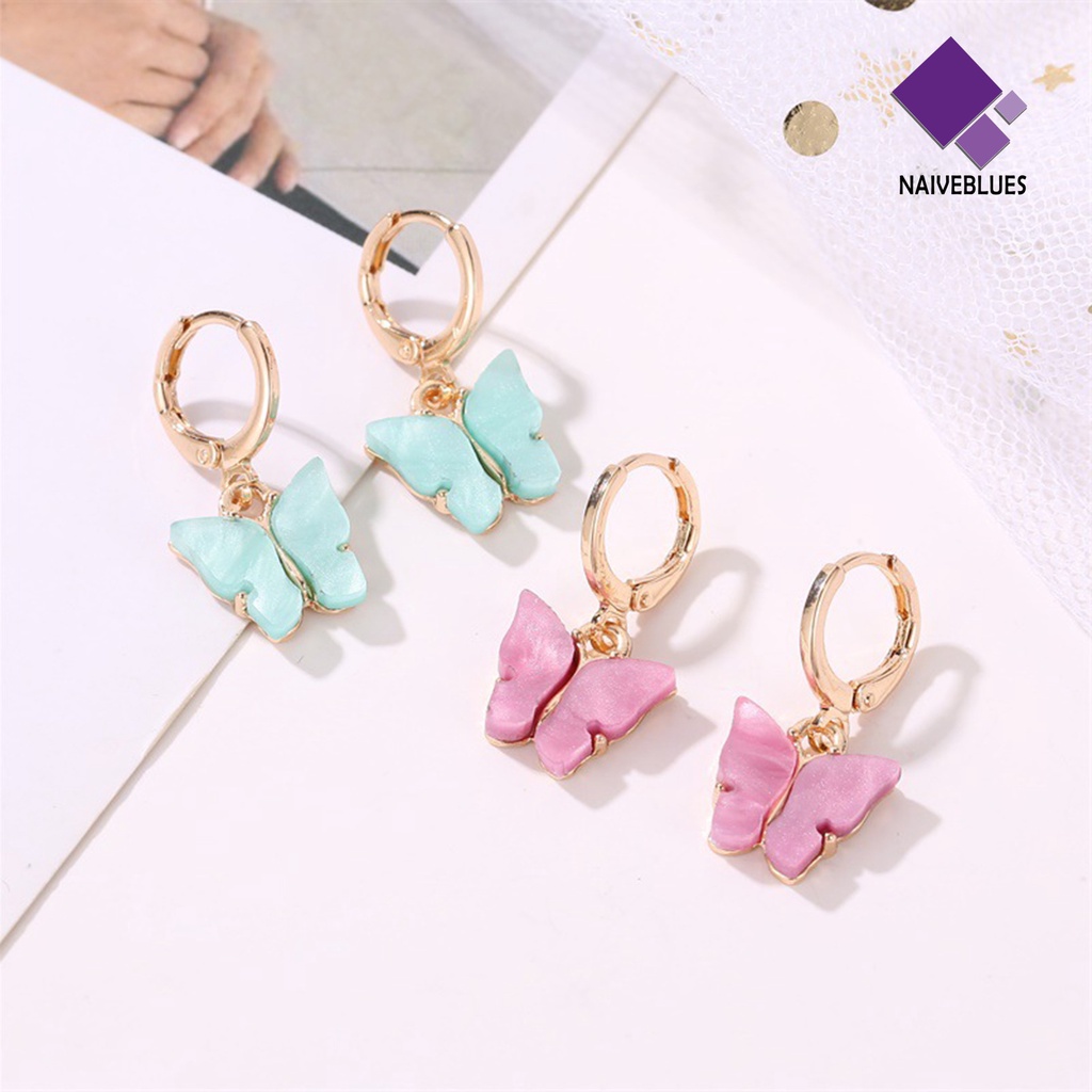 1 Pasang Anting Bentuk Hewan Bahan Akrilik Warna Cerah Untuk Wanita