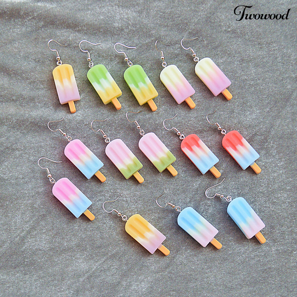Anting Juntai Bentuk Es Krim Bahan Stainless Steel Untuk Hadiah Anak Perempuan