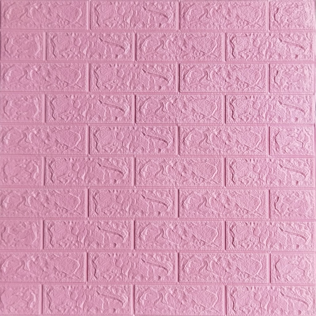 Sticker wallpaper dinding 3d foam Motif Batik Model rumah konsep industrial minimalis modern-BATA PINK
