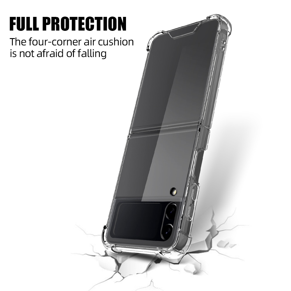 1 Set Case Pelindung Bahan Silikon TPU PC Shockproof Untuk Samsung Galaxy Z Flip 4