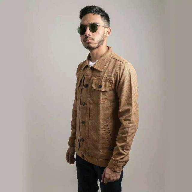 

Rex Jacket Wood Brown Canvas Solid