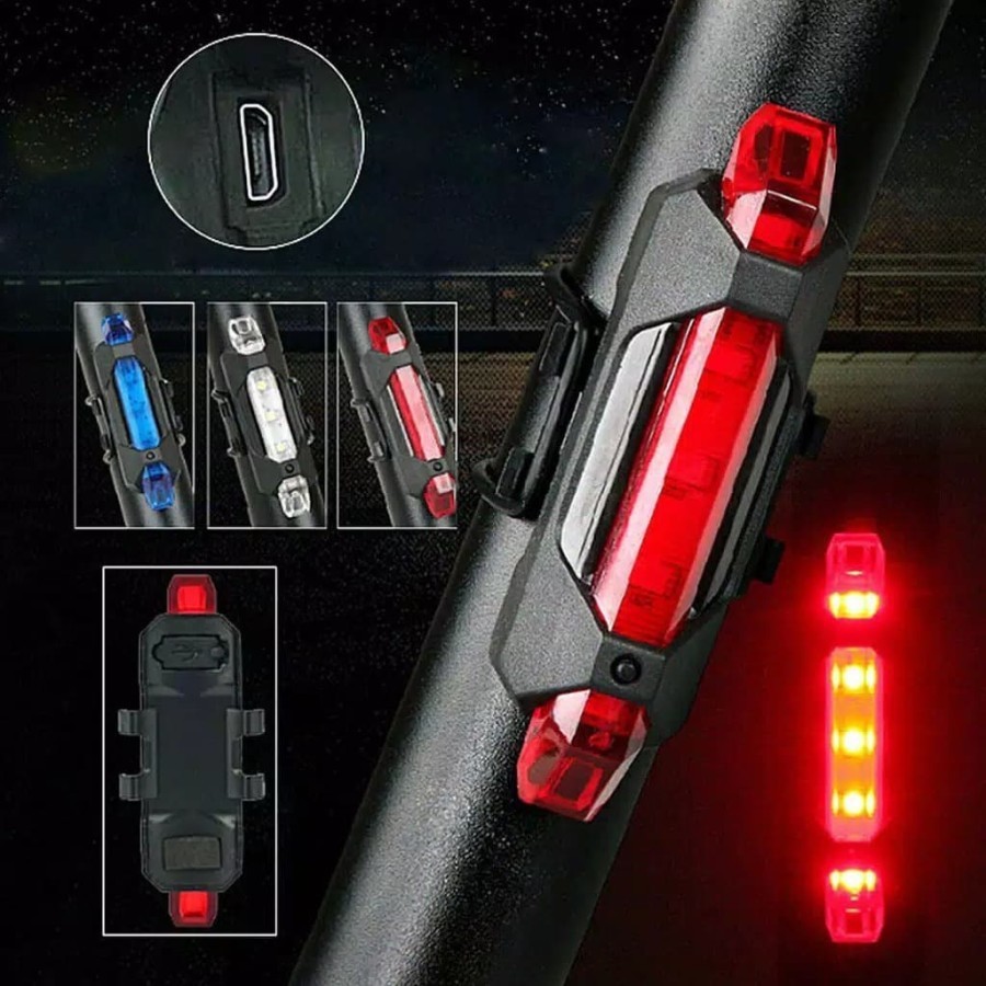 Lampu Sepeda Belakang LED Tail Light USB Rechargeable