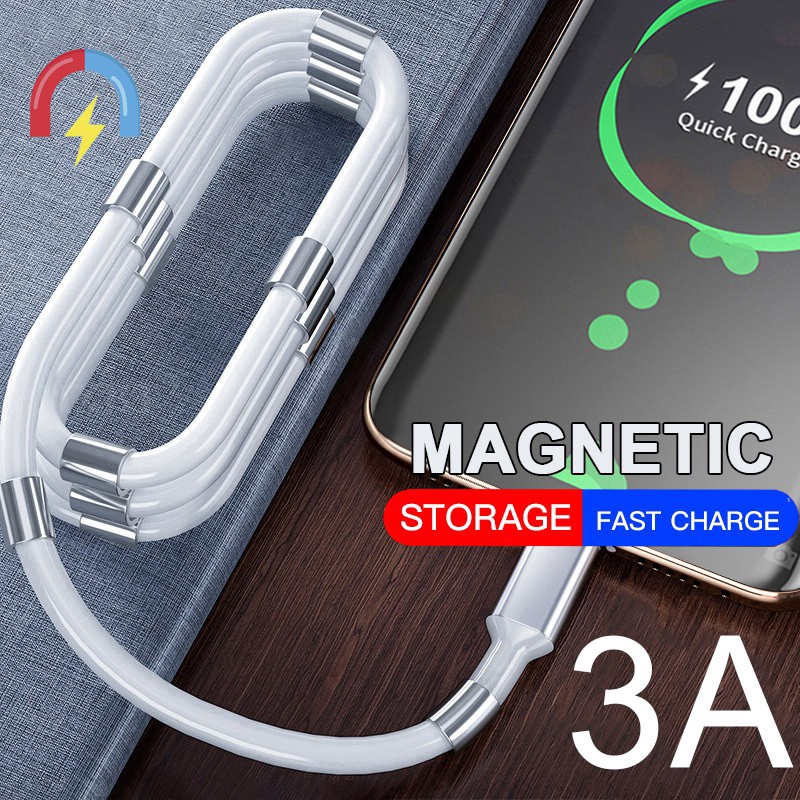 Kabel Data / Charger Micro USB / Type c Magnetik Bahan TPE Panjang 1M Untuk Android / iPhone