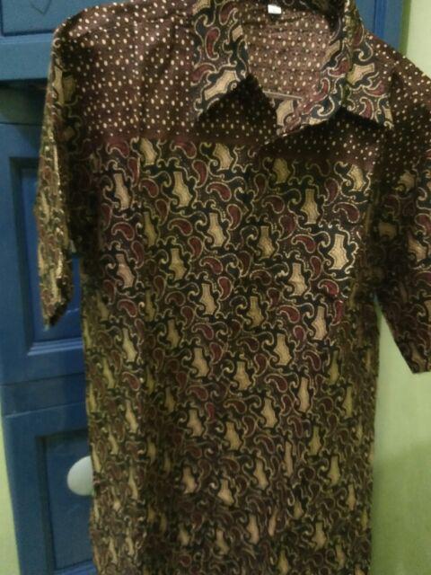 022 Zahira Batik Hrb026 Kenongo Hem Kemeja Batik Pria Lengan Pendek  Katun Primis Halus M L Xl