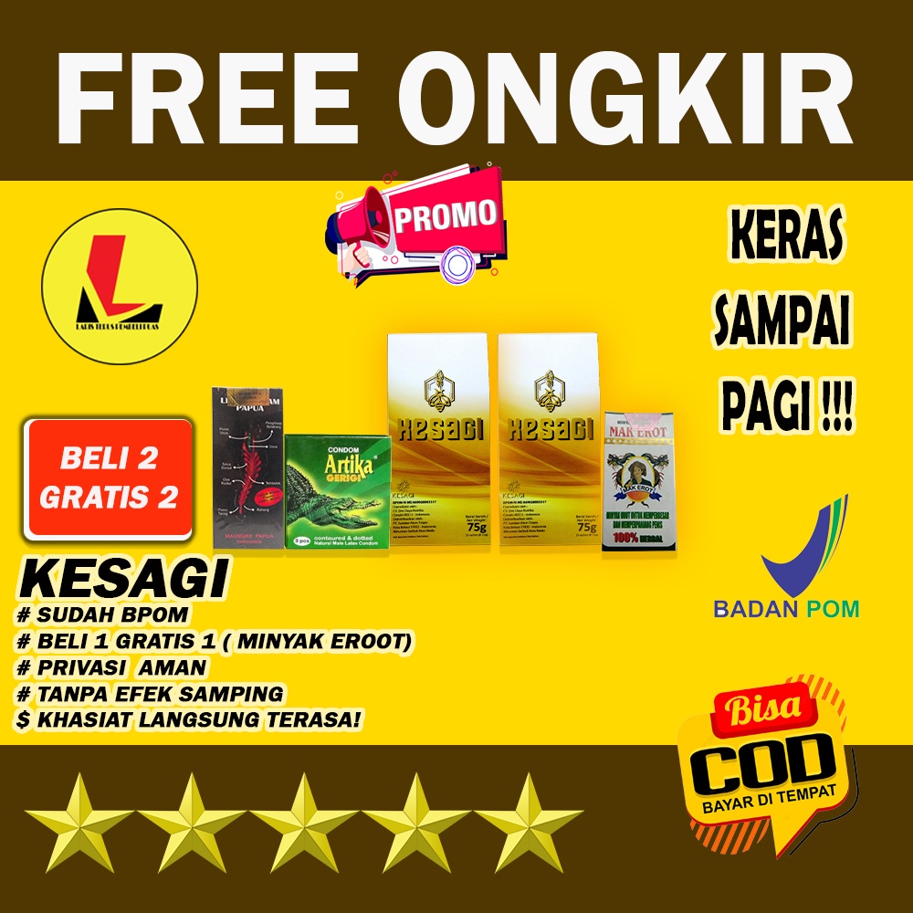 2 KESAGI ASLI ORI ORIGINAL OFFICIAL SACHET SUPLEMEN MADU HERBAL OBAT JAMU TAHAN LAMA KUAT PRIA OLES