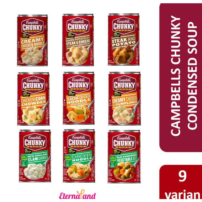 

Campbells Chunky Condensed Soup - Sup Instan Kaleng Impor Aneka Rasa