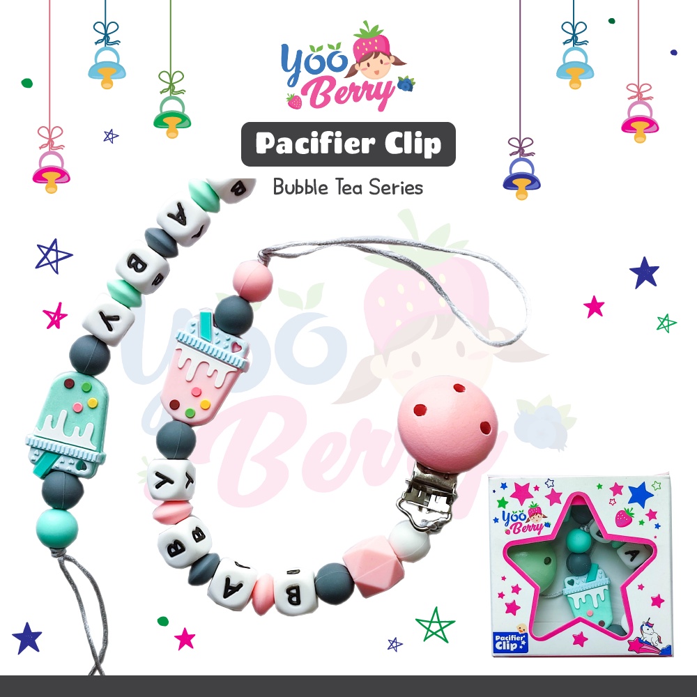 YooBerry Mart Pacifier Chain Tali Empeng Soother Bayi Bubble Tea Berry Mart