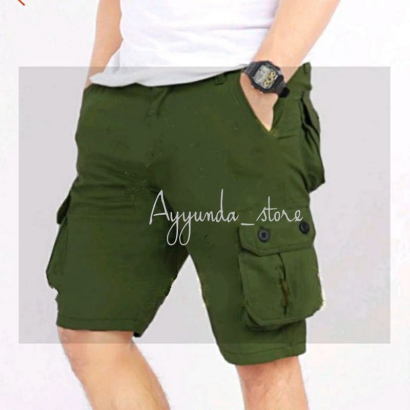 Size JUMBO  ( 30 -- 44 ) Celana pendek pria cargo ARMY kimpol chino termurah yg teraris SIZE JUMBO 30 -- 44