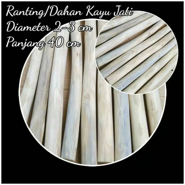 Teak wood branch 40 cm macrame dahan ranting kayu jati bahan kerajinan