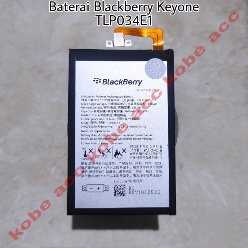 Baterai Blackberry Keyone TLP034E1 Original