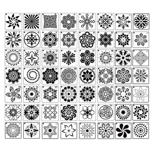 Plastic Stencil - Stensil Dekorasi Motif_MANDALA13 (4pcs)