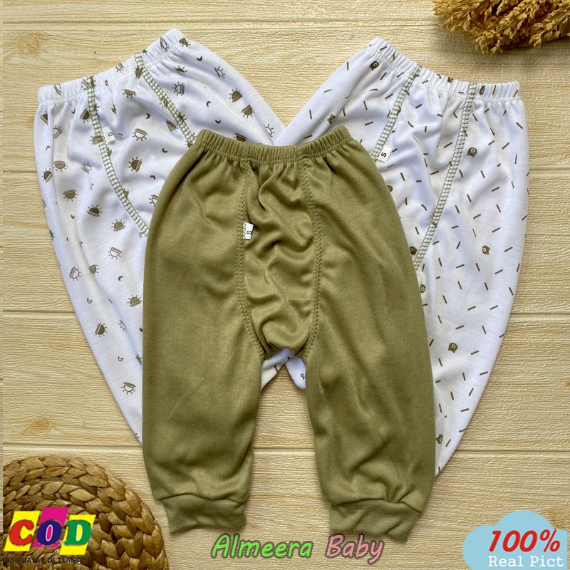 Isi 3 PCS Celana Bayi Baru Lahir Celana Panjang Pempers Celana Diapers Usia 0-3 Bulan Almeera Baby and Kids