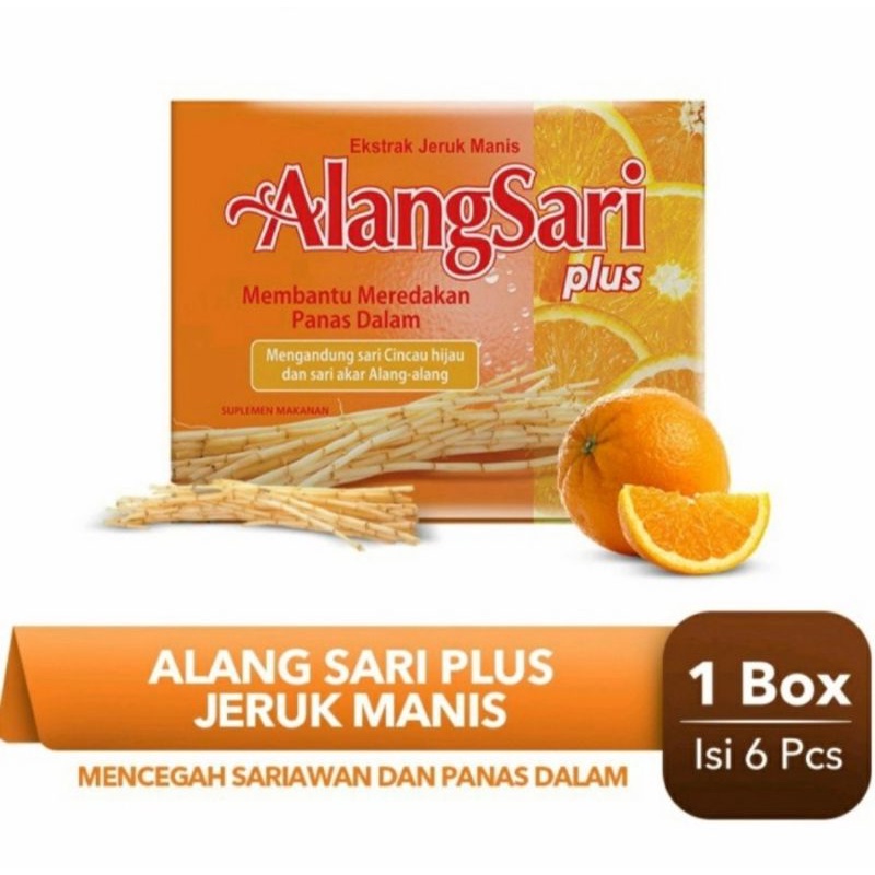 

Sido Muncul Alang Sari Plus Jeruk Manis isi 6 sachet - Mencegah Sariawan & Panas Dalam