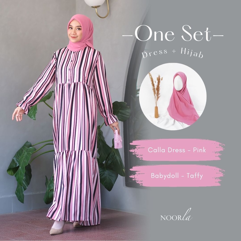 NOORLA - CALLA GAMIS SATU SET HIJAB / MAXI DRESS FASHION ONE SET