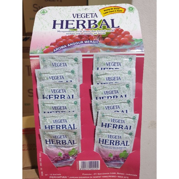 Vegeta Herbal Sachet Renceng Aroma Anggur Minuman Melancarkan Buang Air Besar Ecer