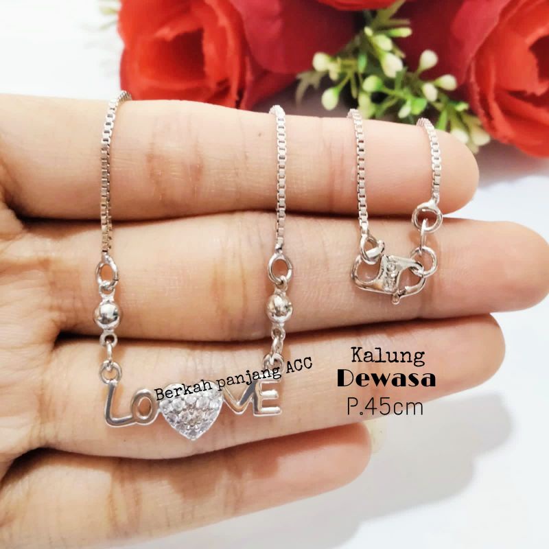 KALUNG DEWASA LO❤️VE DESAIN SUPER MINIMALIS ELEGAN PERHIASAN LOGAM EMAS ANTI KARAT