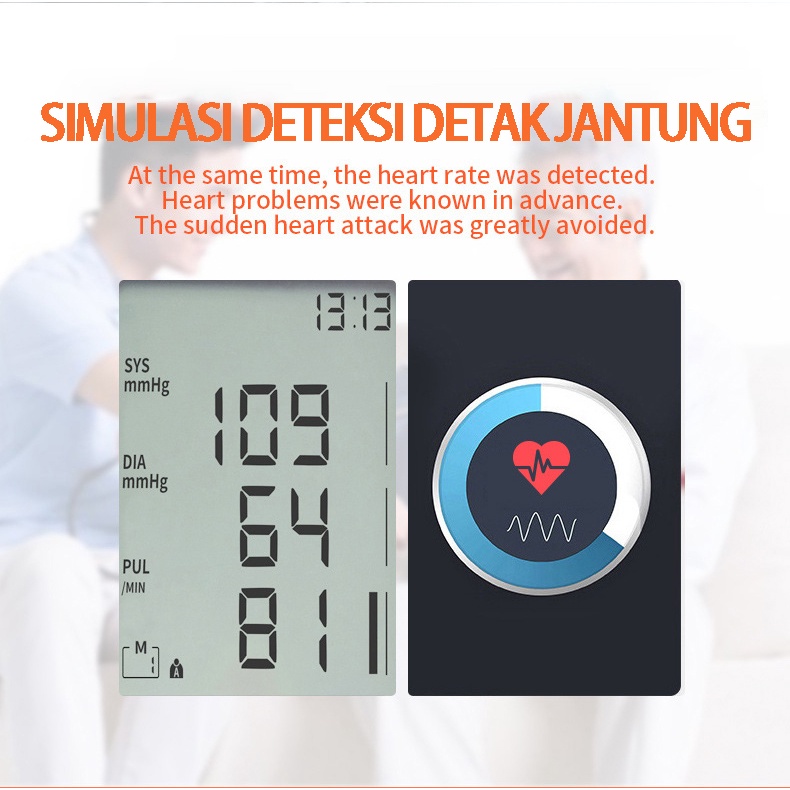 BLUE SKY Siaran suara Tensimeter Digital Alat Cek Pengukur Tekanan Tensi Darah Digital Tensimeter Sphygmomanometer bersertifikat FDA