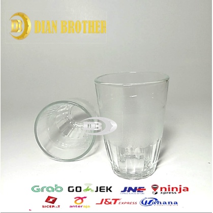 Gelas Kopi Polos / Cangkir Kopi Polos / Gelas Minum Kaca Bening 6 Pcs