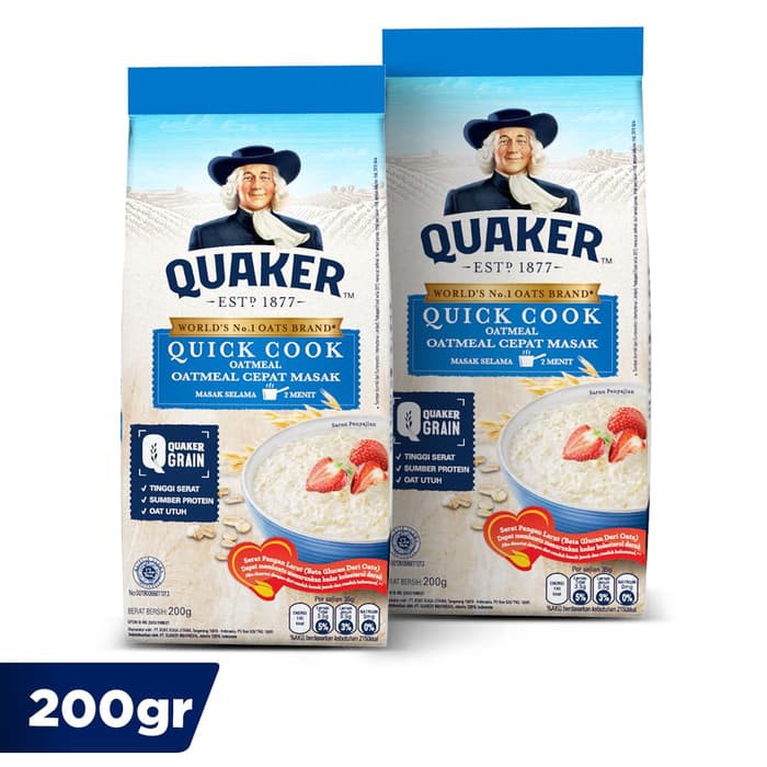 

Quaker Quick Cooking Oatmeal 200 Gr - Twin Pack