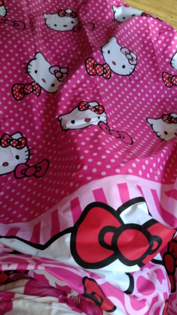 Sprei Hello Kitty Hk Ribbon/leopard Pink