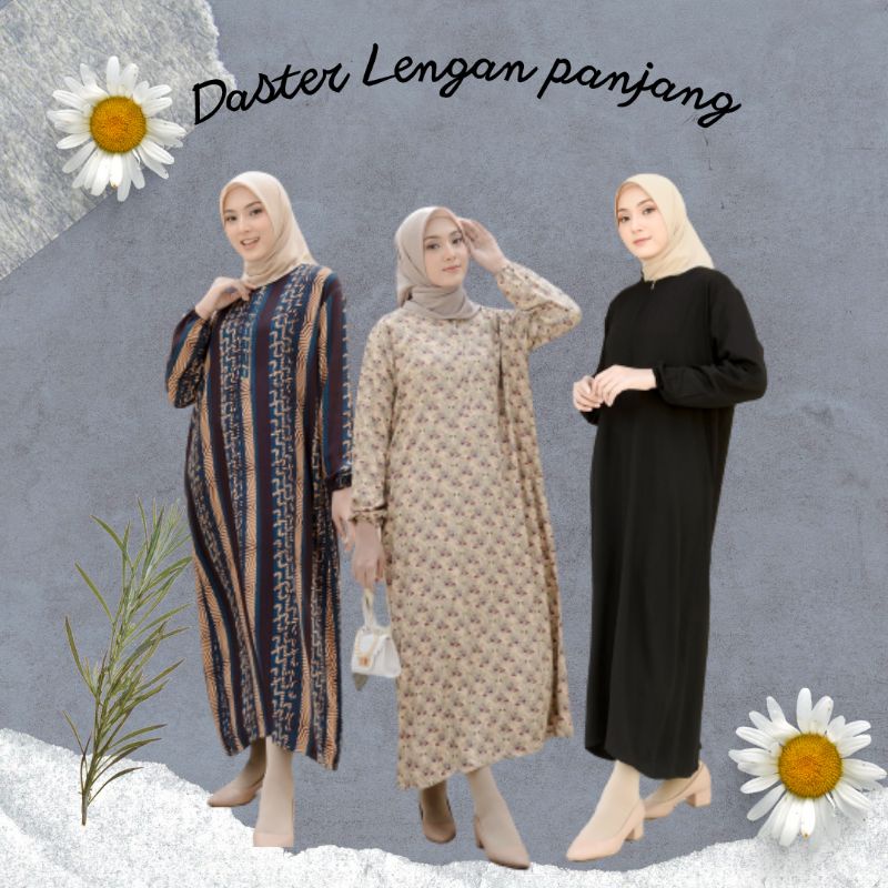 Daster Busui Lengan Panjang bahan Rayon premium resleting panjang dan ada saku