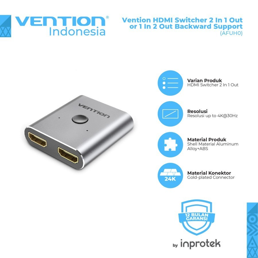 Vention HDMI Switcher 2 In 1 Out ,1 In 2 Out Backward Support AFU