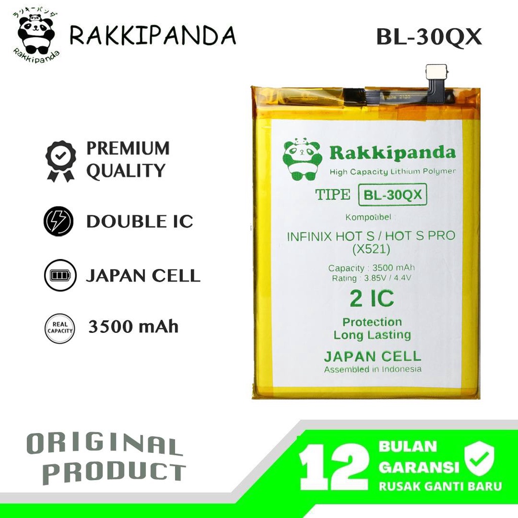 (R/K)- RakkiPanda - BL-30QX BL30QX BL 30QX Infinix Hot S / Hot S Pro X521 Batre Batrai Baterai