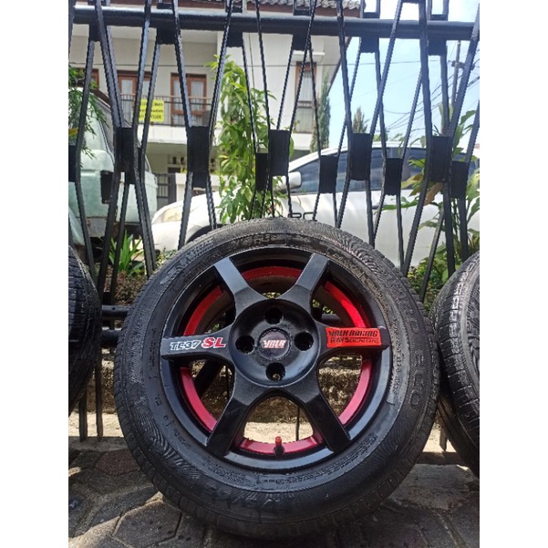 4 Velg R14 PCD 100+Ban 175/65 Brio calya sigra agya ayla vios jazz yaris karimun atoz visto soluna balrno sirion igniz Rp 2.500.000 ( 4 velg+Ban)