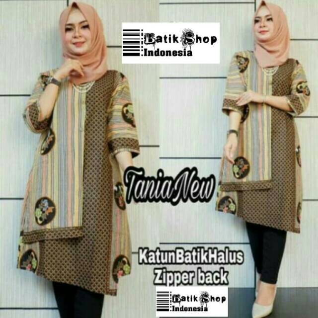 Dress Batik  Tania New Jumbo Muslim Baju Kerja  Kantoran 