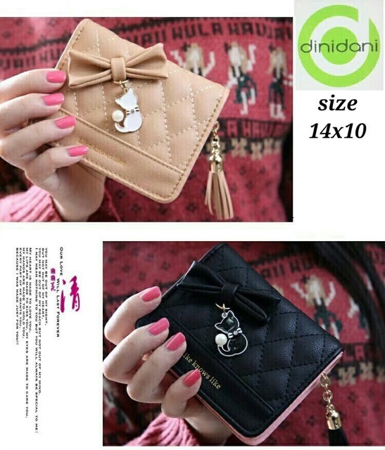 Dompet Mini Lipat Pita Cat Embosse Jait-jait mini gantungan cat Diamond