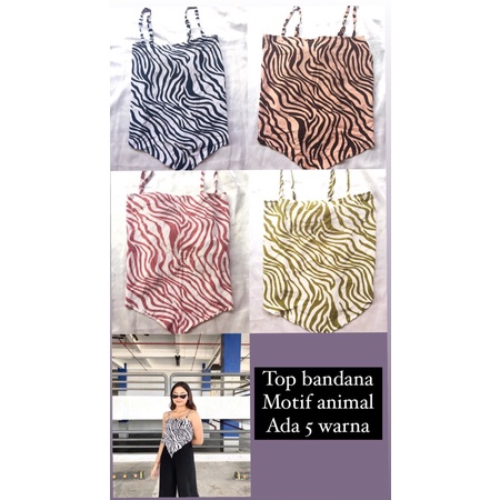 BANDANA TANKTOP/ TOP BANDANA/ TOP IKAT BELAKANG/ BANDANA TOP MOTIF ANIMAL
