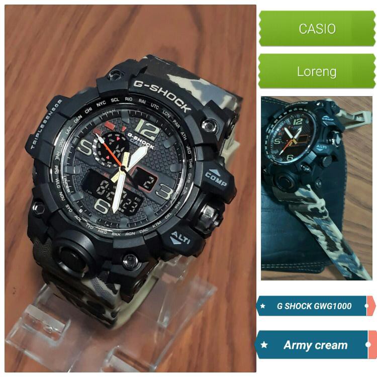 Jam tangan pria/cowok G-Shock G SHOCK GWG1000 Loreng/Army cream Limited