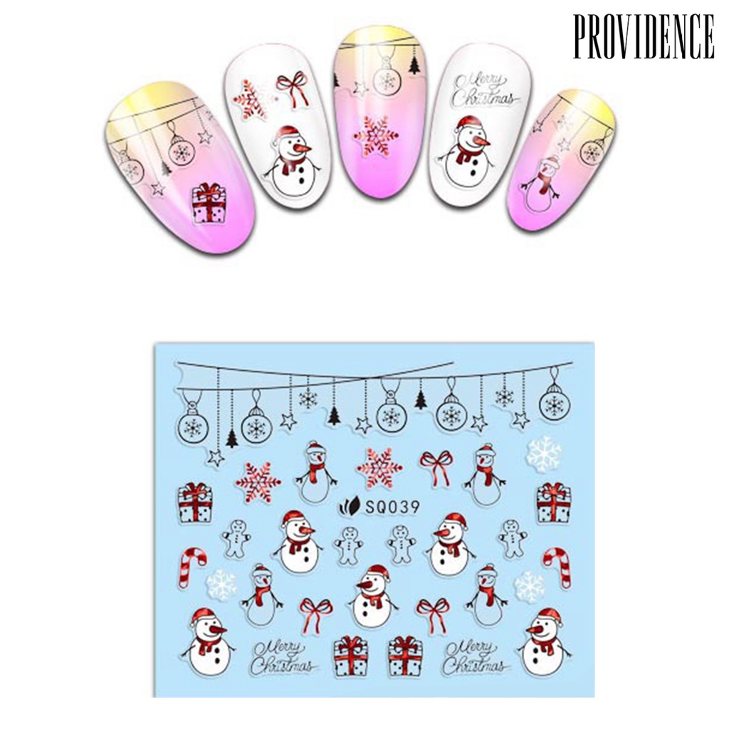 Stiker Kuku 3D Motif Natal Untuk Nail Art